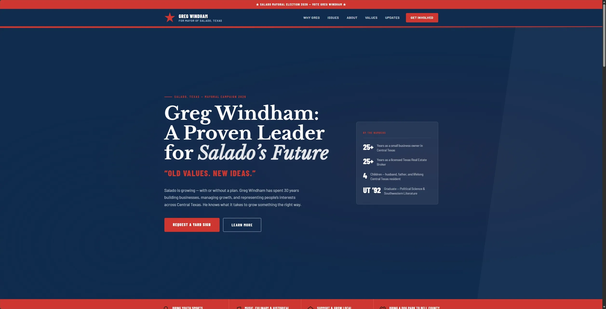 MySalado.com — Custom WordPress for Mayoral Candidate