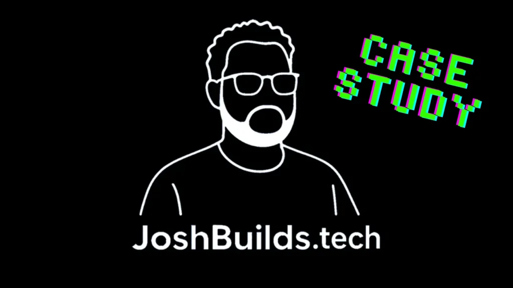 joshbuilds.tech logo with case study text overlay about a Central Texas real estate website design